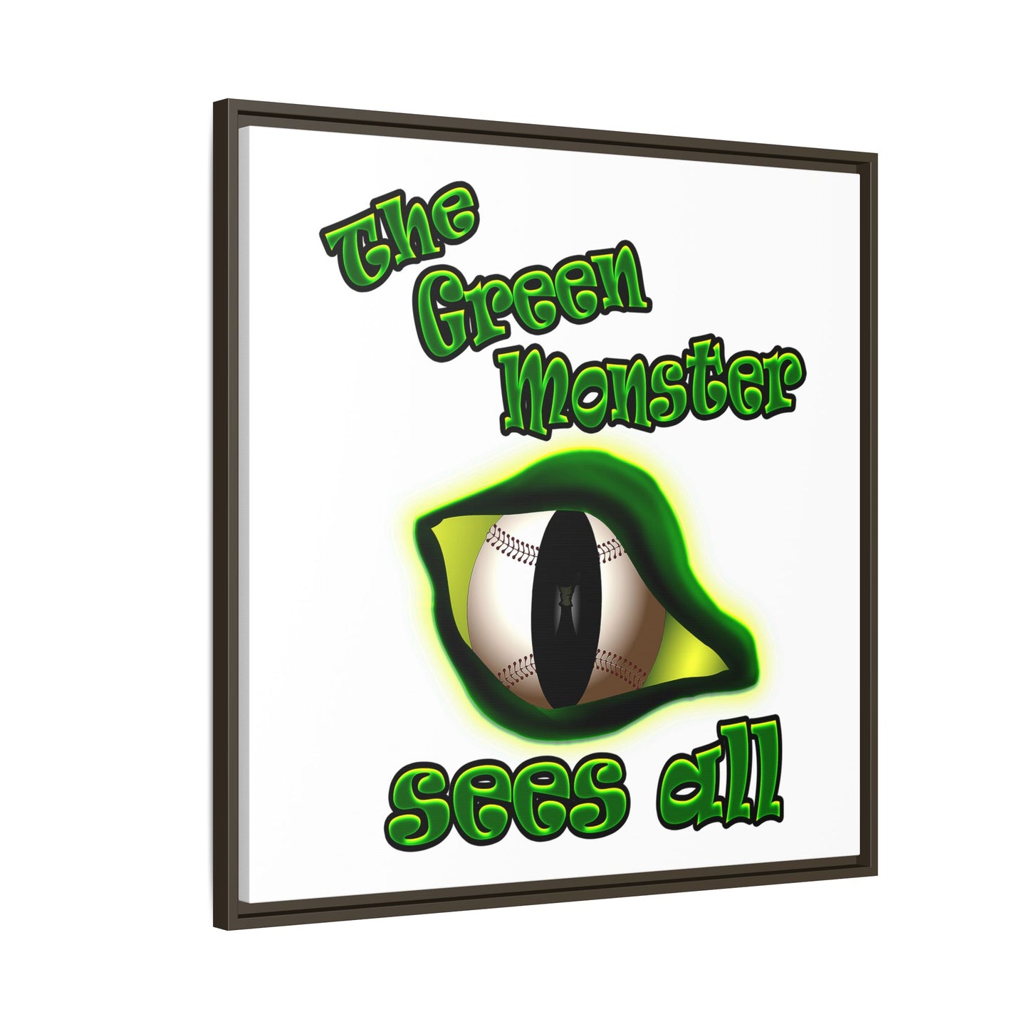 green monster - framed canvas art (white)