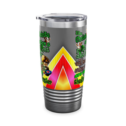 christmas spirits of boston - Ringneck Tumbler, 20oz (rainbow split)