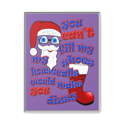 santa's shoes - framed canvas art (light purple)