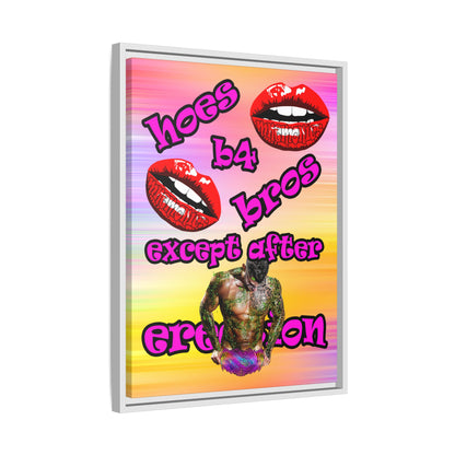 hoes b4 bros - framed canvas art (color blur)