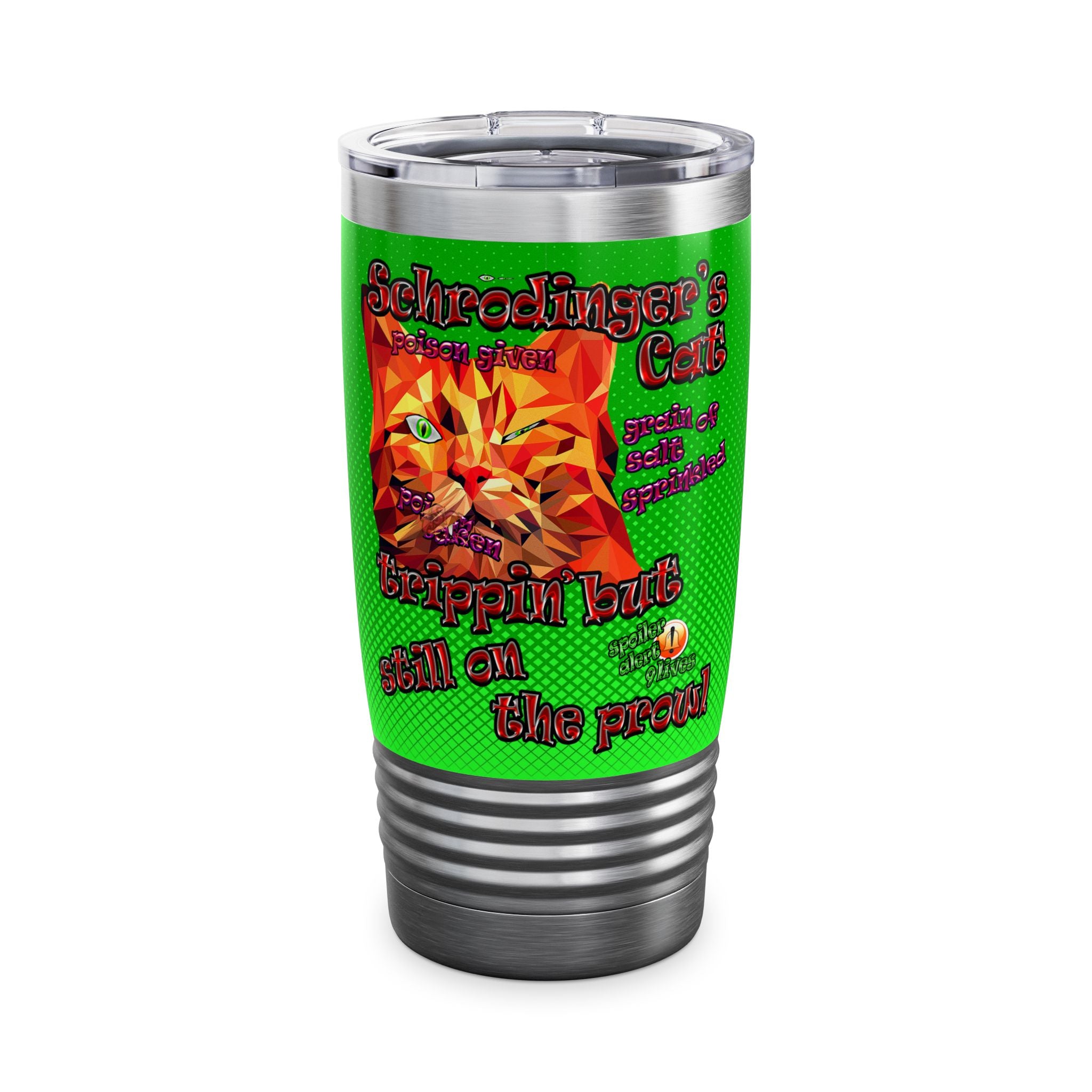 schrodinger's cat - Ringneck Tumbler, 20oz (logo green)