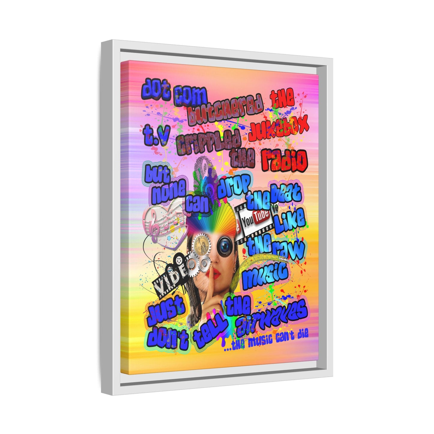 drop the beat - framed canvas art (color blur)