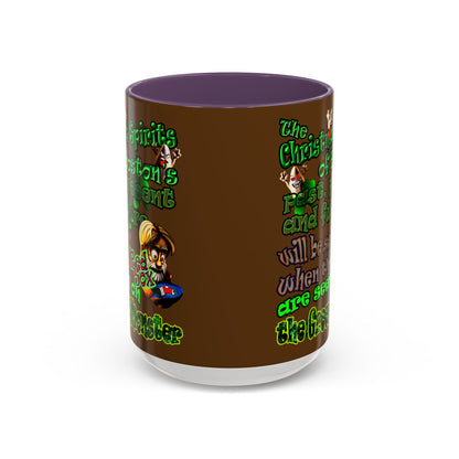 christmas spirits of boston - Accent Mug (brown)
