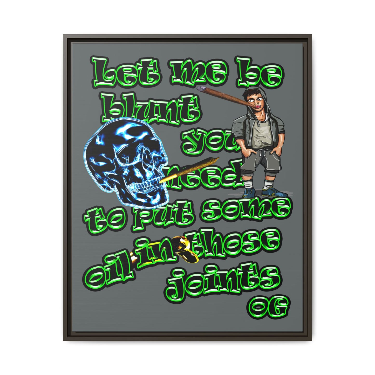 og - framed canvas art (dark grey)