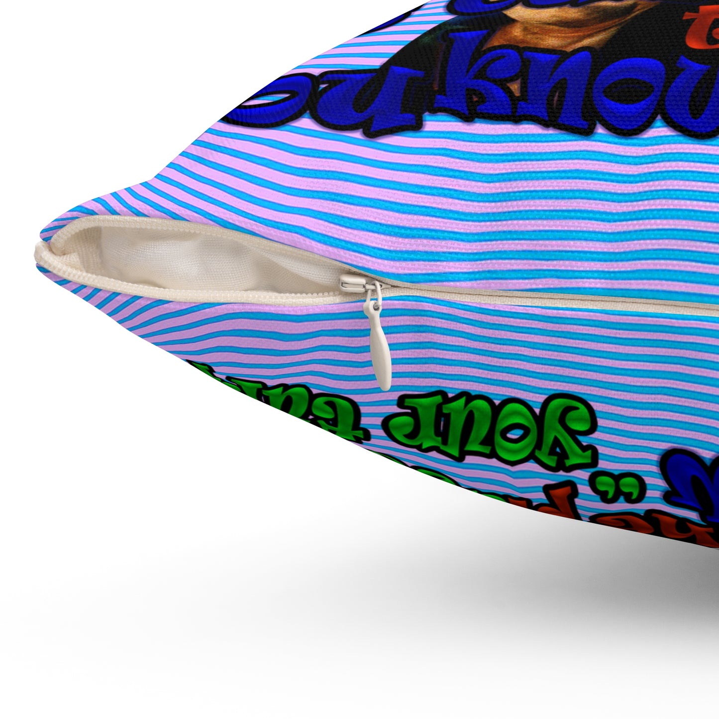 high noon - Spun Polyester Square Pillow - (light blue-purple wave)