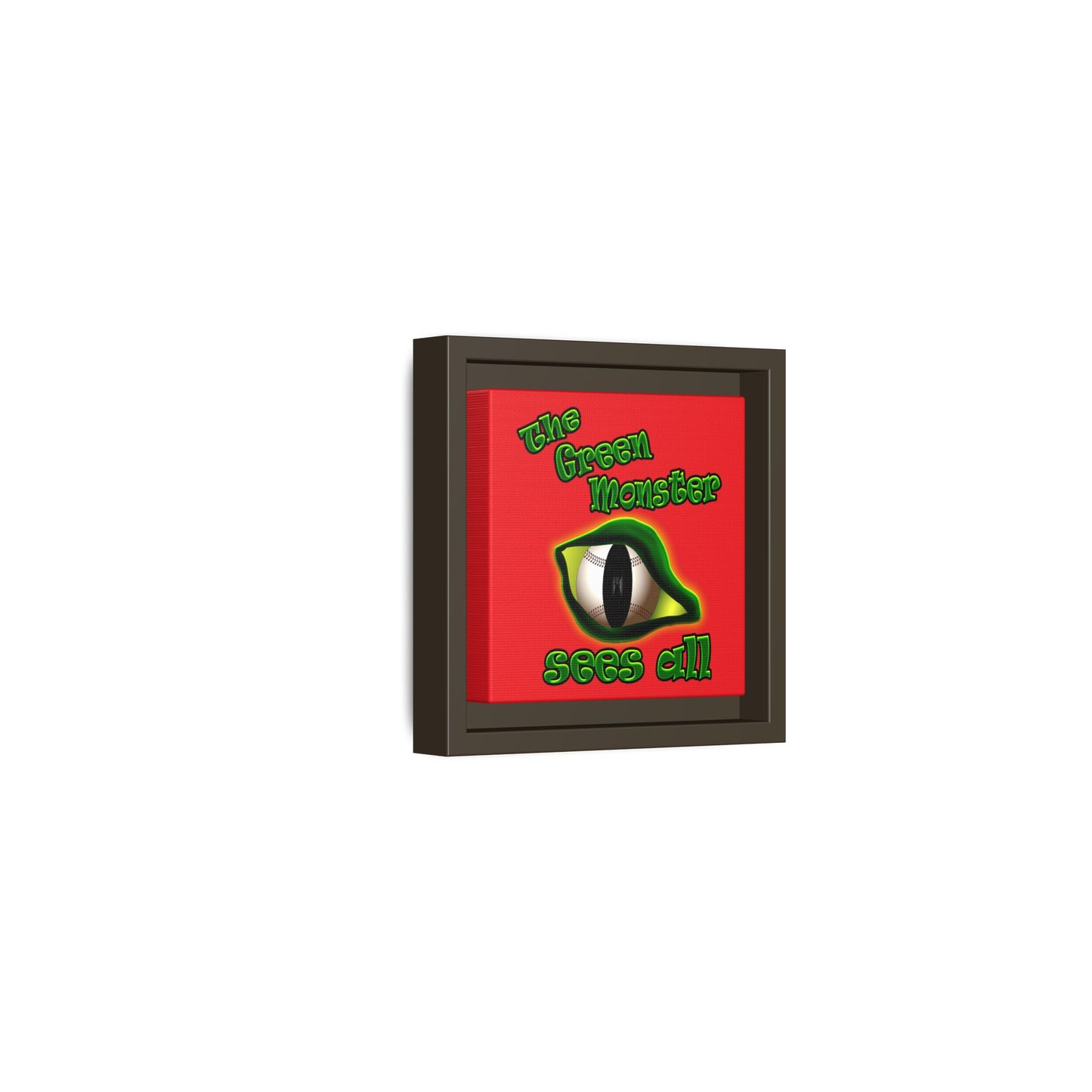 green monster - framed canvas art (red)