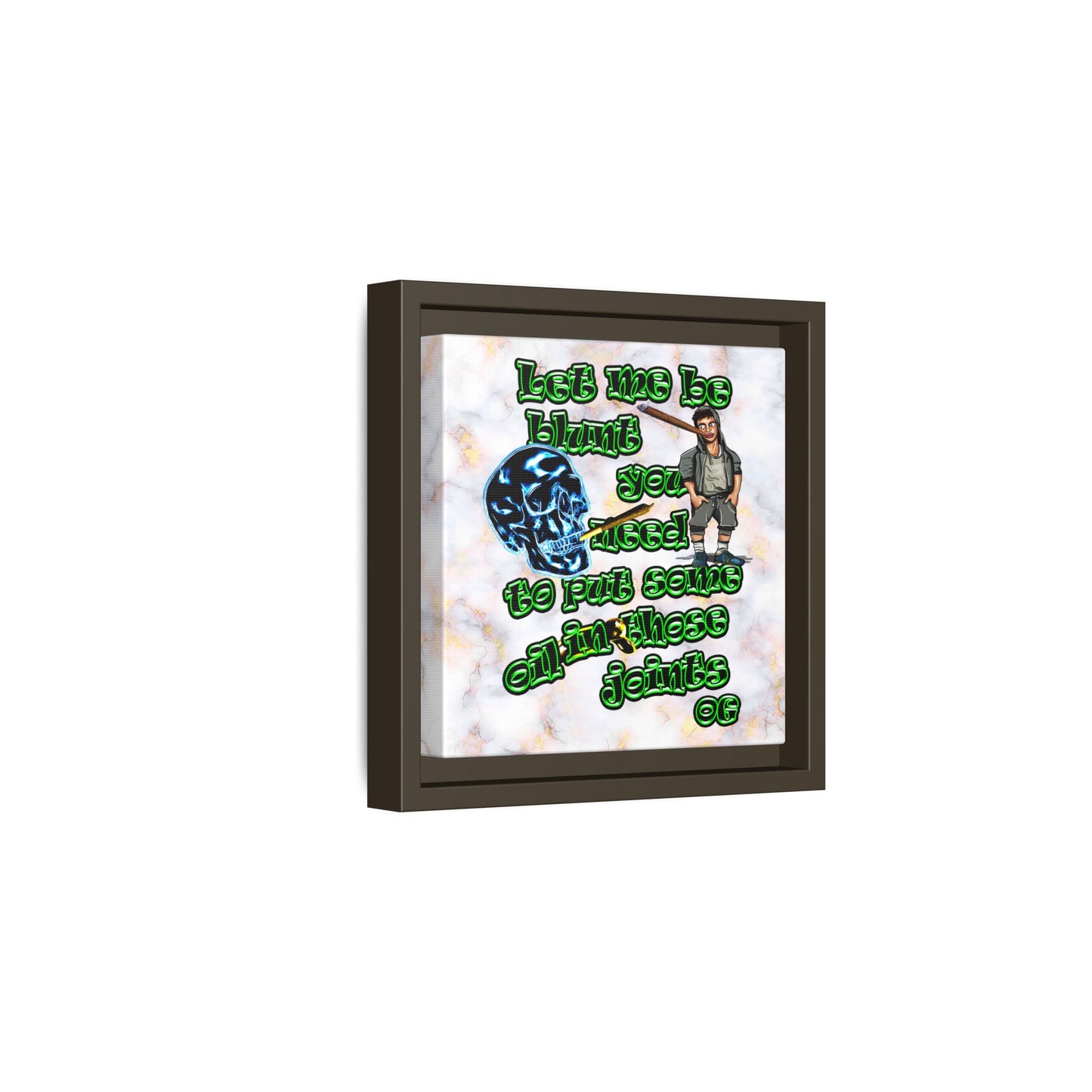 og - framed canvas art (white marble)