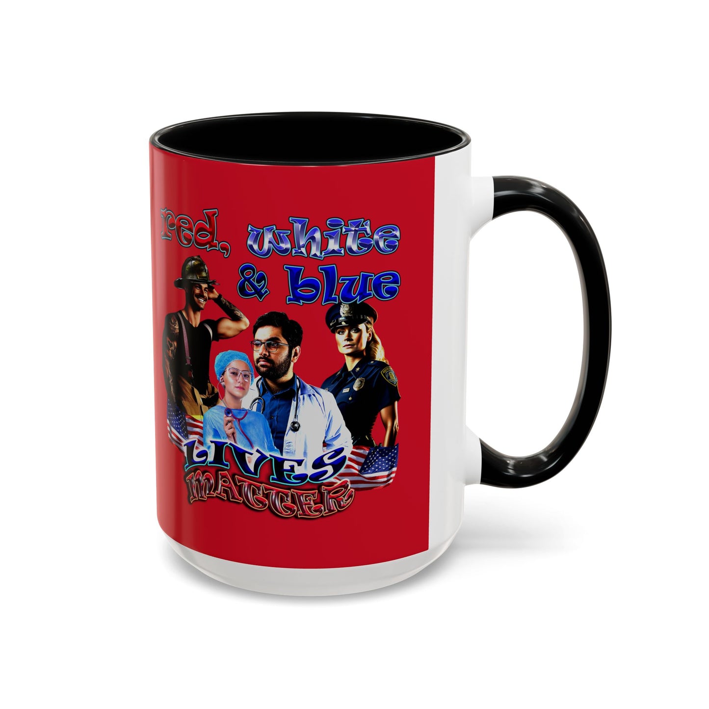 rw&b lives matter - Accent Mug (dark red)