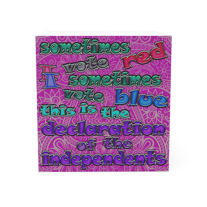 declaration of the independents - note cube (pink swirl)