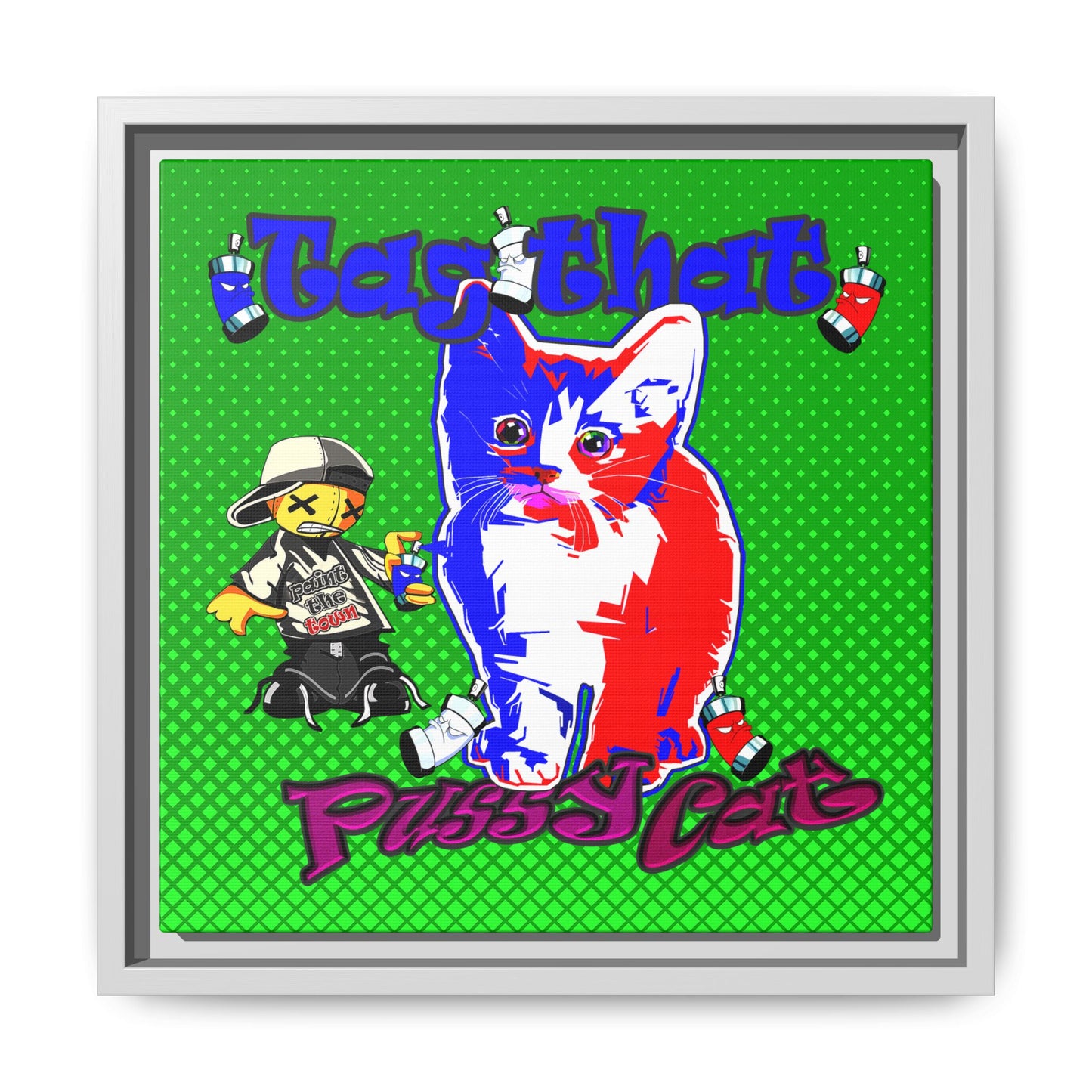 tag that - framed canvas art (logo green)