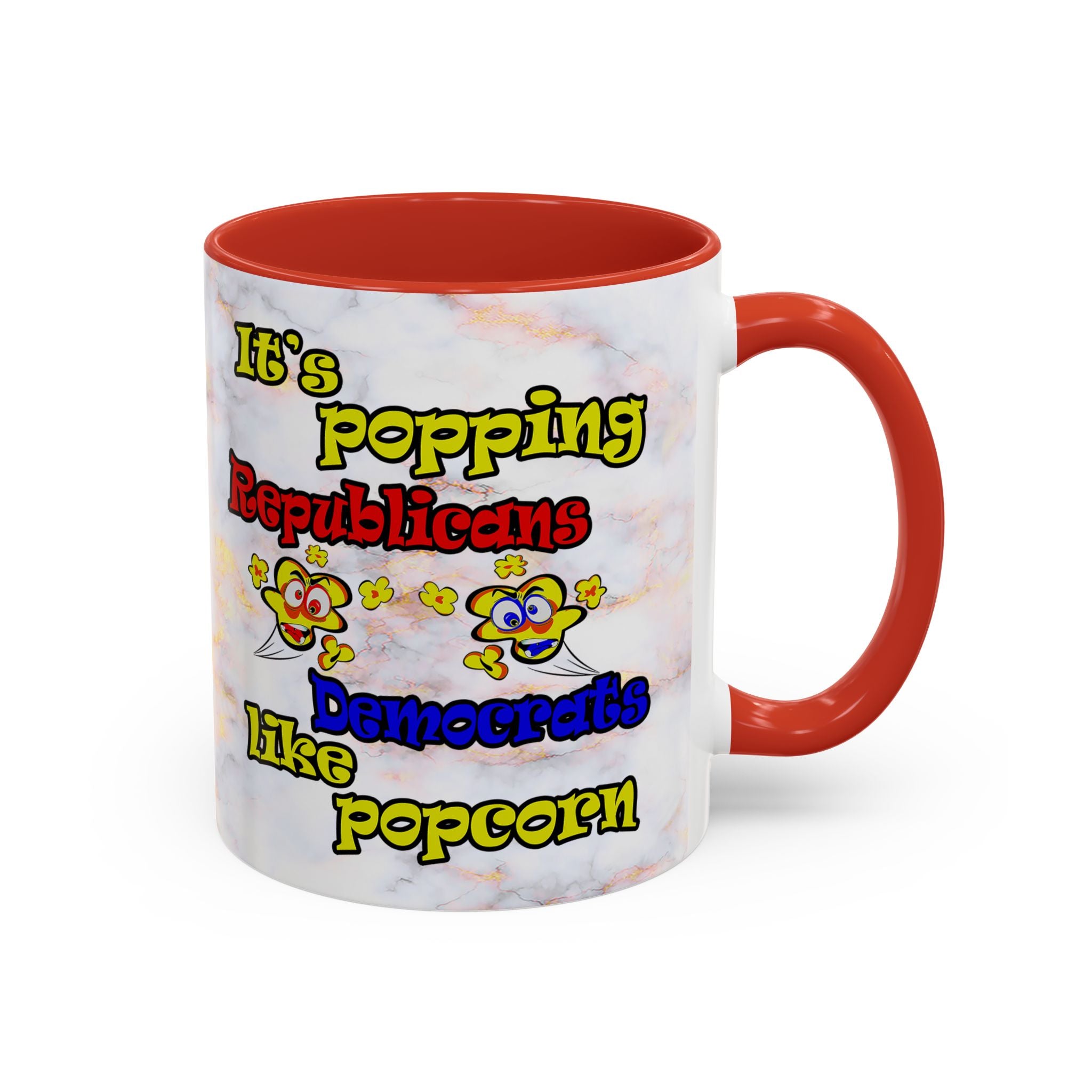 popping like popcorn - Accent Mug (white marble)