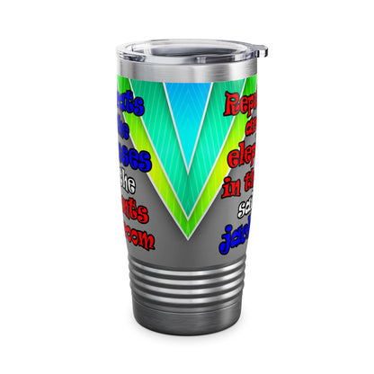 donkeys and elephants - Ringneck Tumbler, 20oz (rainbow split)