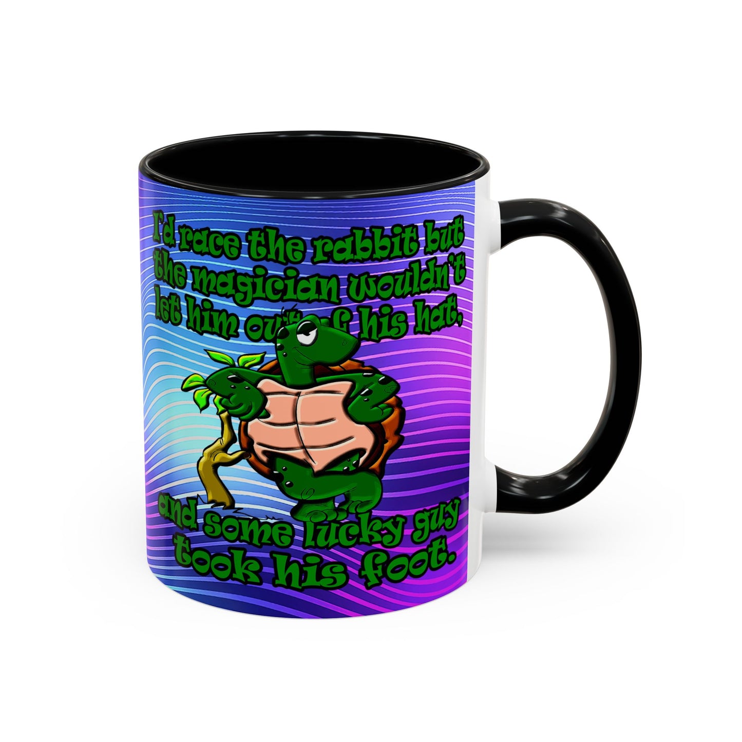 turtle race - Accent Mug (purple wave)