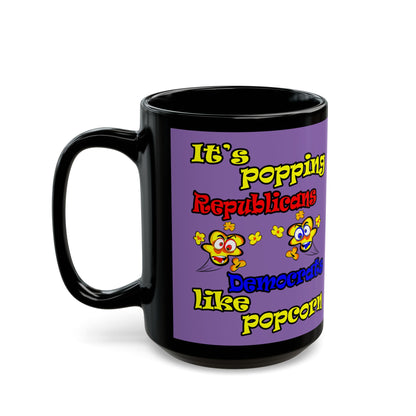 popping like popcorn - Black Mug (light purple)