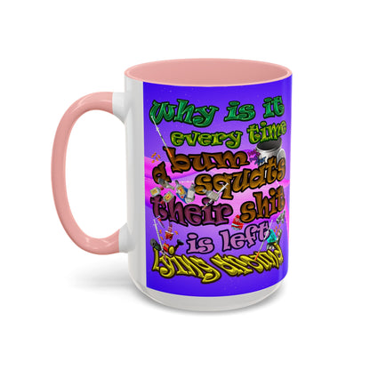 the bum's shit - Accent Mug (purple-pink wave)