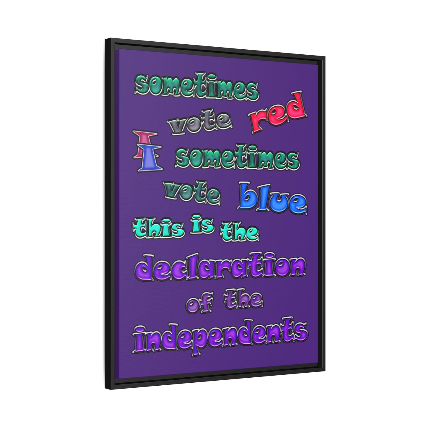 declaration of the independents - framed canvas art (purple)