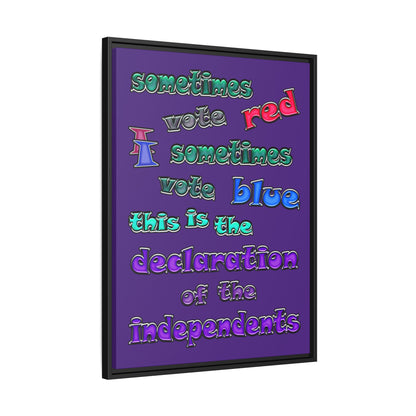 declaration of the independents - framed canvas art (purple)