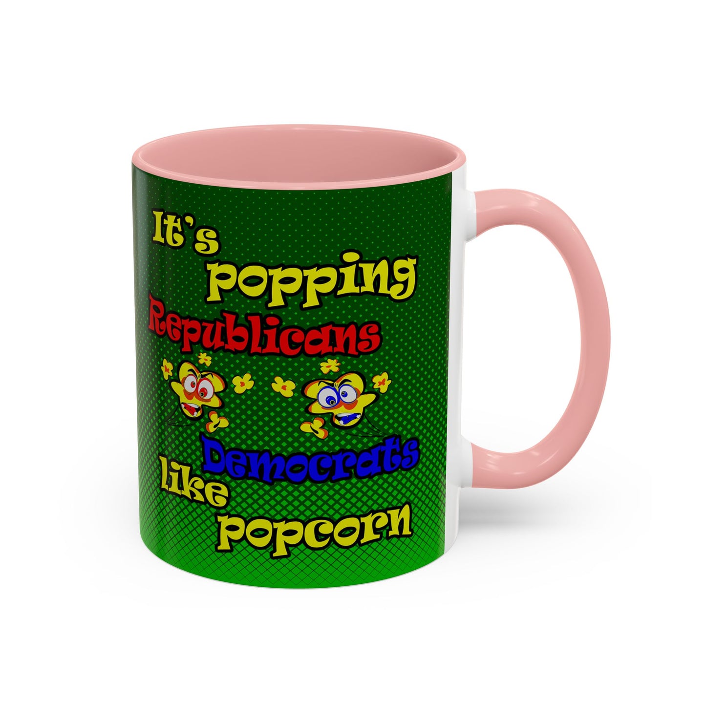 popping like popcorn - Accent Mug (logo green)