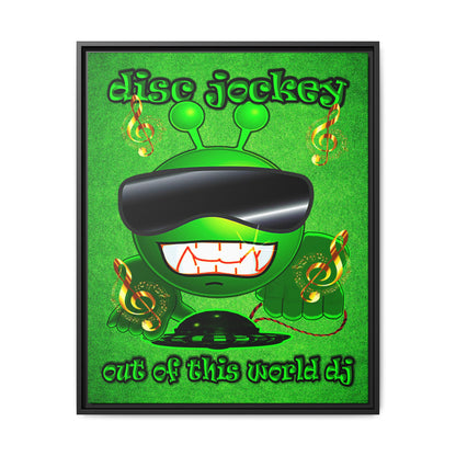 disc jockey - framed canvas art (green turf)
