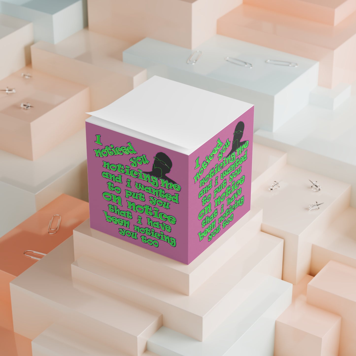 noticed you noticing - note cube (light pink)