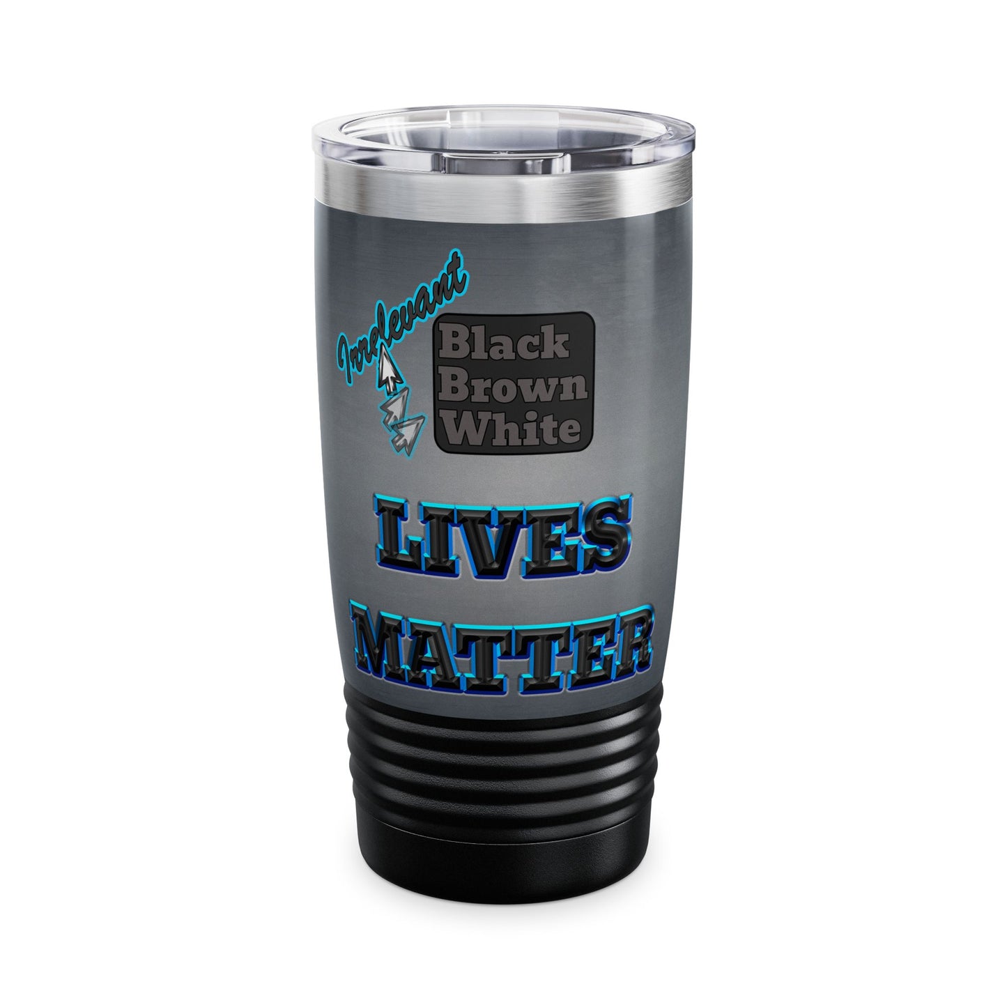 irrelevant - Ringneck Tumbler, 20oz (grey-light grey)
