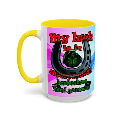 my luck - Accent Mug (light blue-pink wave)