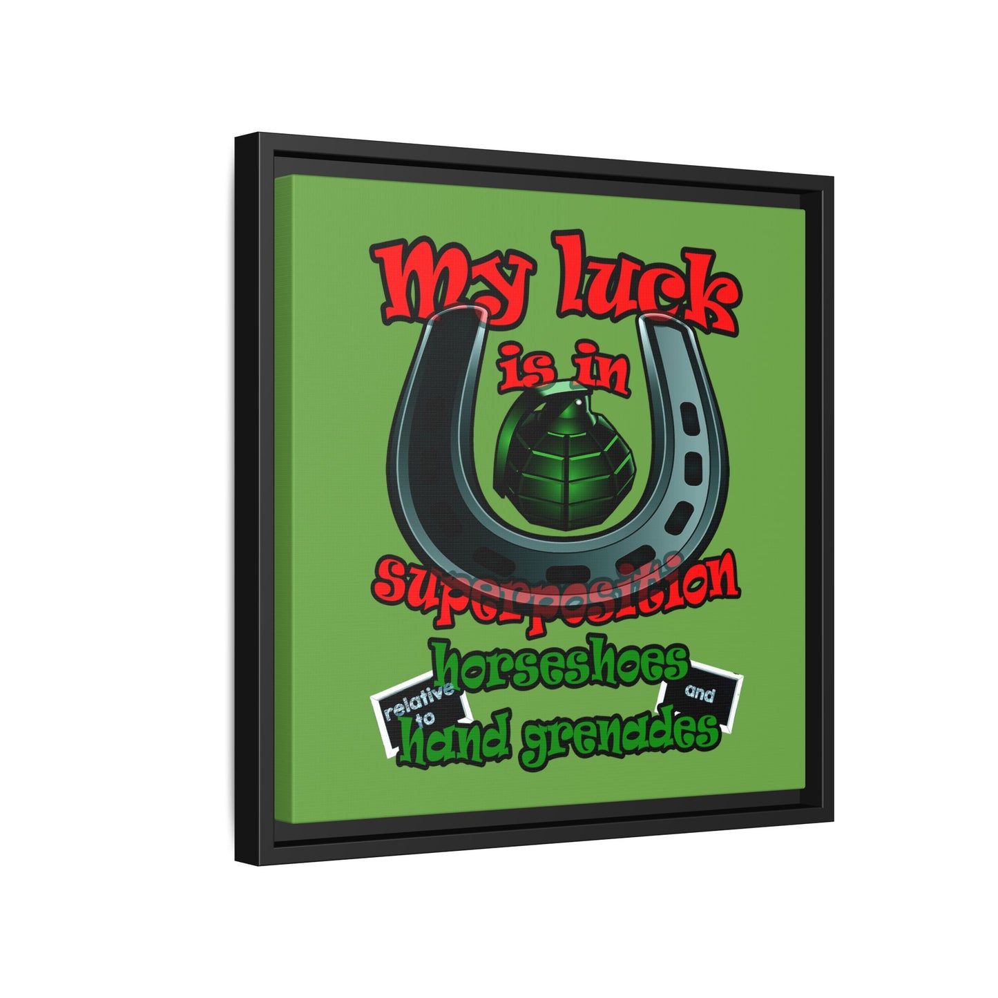 my luck - framed canvas art (green)