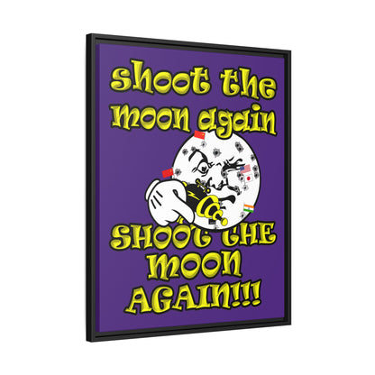 shoot the moon again - framed canvas art (purple)