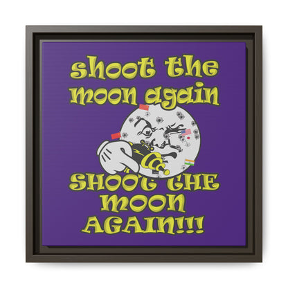 shoot the moon again - framed canvas art (purple)