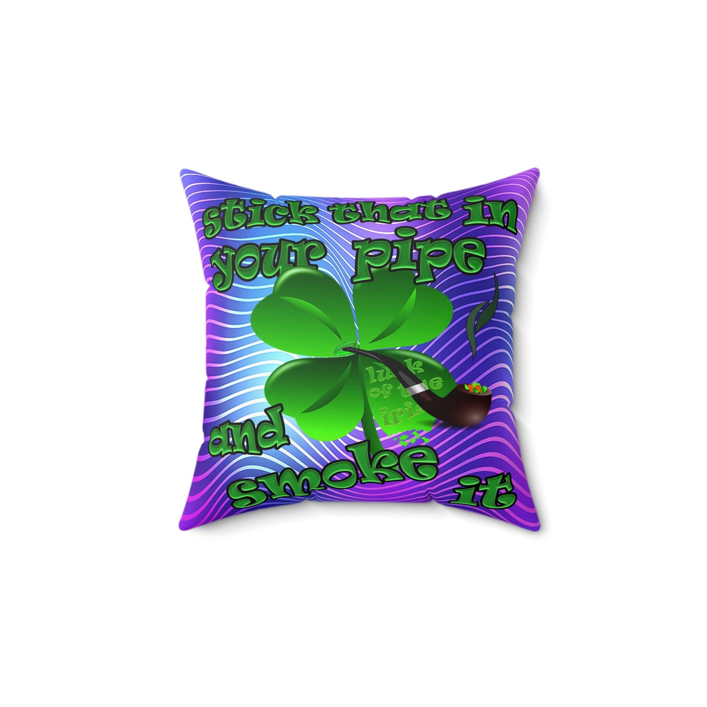 celtics logo - Spun Polyester Square Pillow - (purple wave)