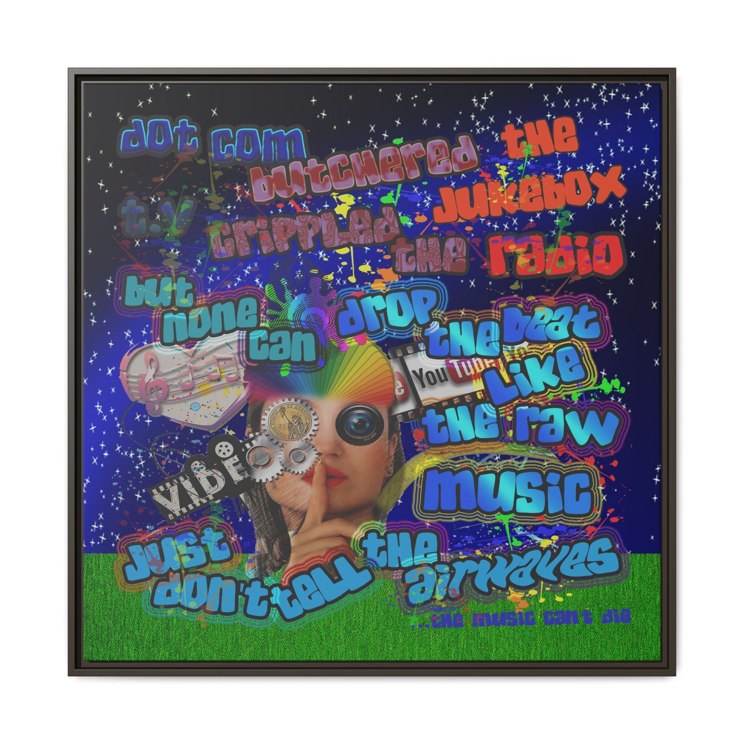 drop the beat - framed canvas art ('snoops' background)