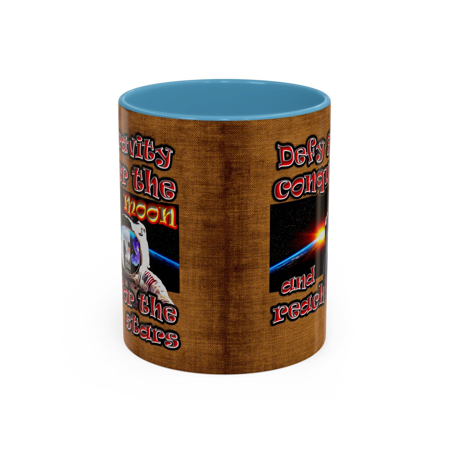 defy conquer reach - Accent Mug (brown papyrus)