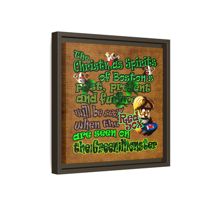 christmas spirits of boston - framed canvas art (brown papyrus)