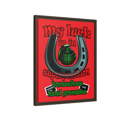 my luck - framed canvas art (red)