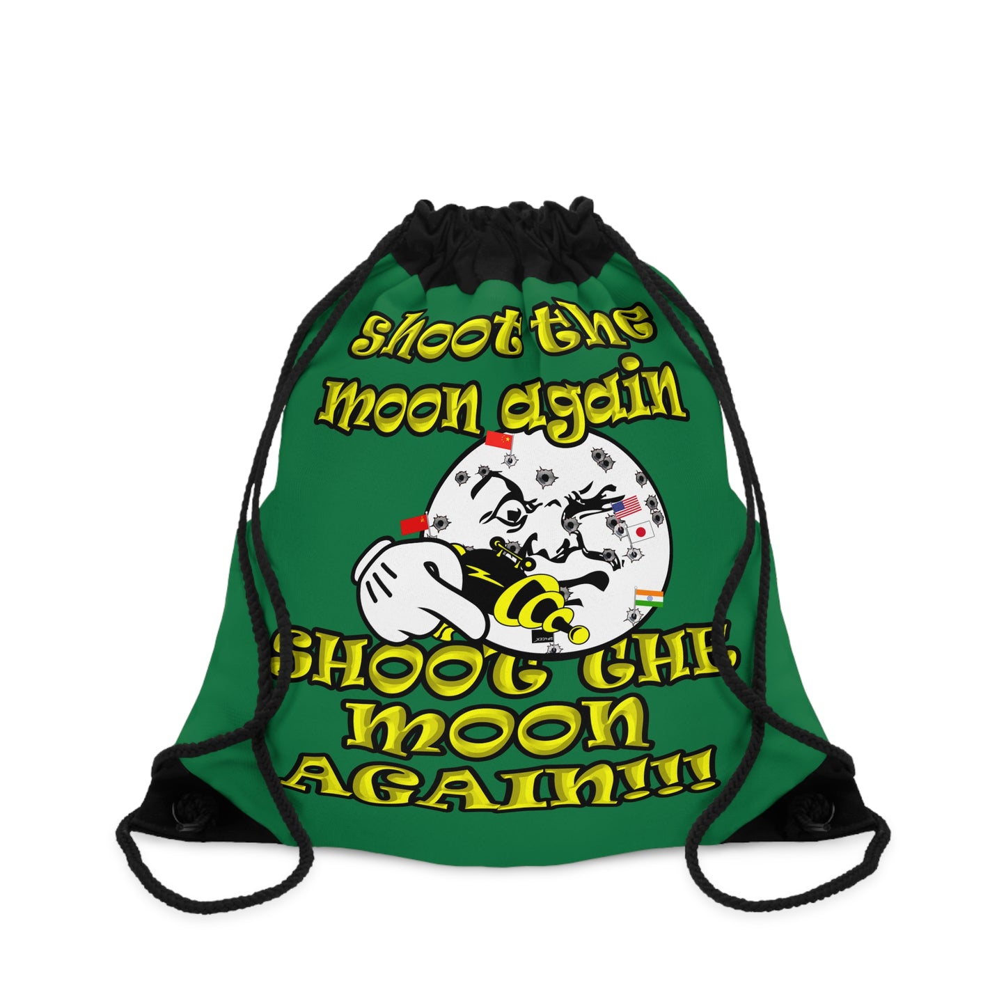 shoot the moon again - Drawstring Bag (dark green)