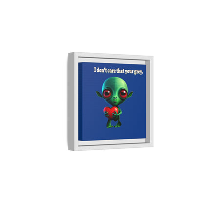 I don't care that your grey - framed canvas art (dark blue)