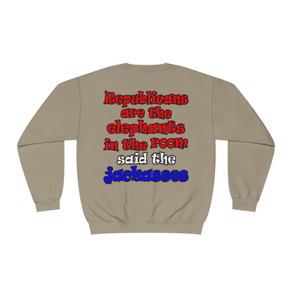 donkeys and elephants - Unisex NuBlend® Crewneck Sweatshirt