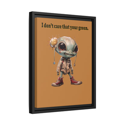 I don't care that your green - framed canvas art (light brown)