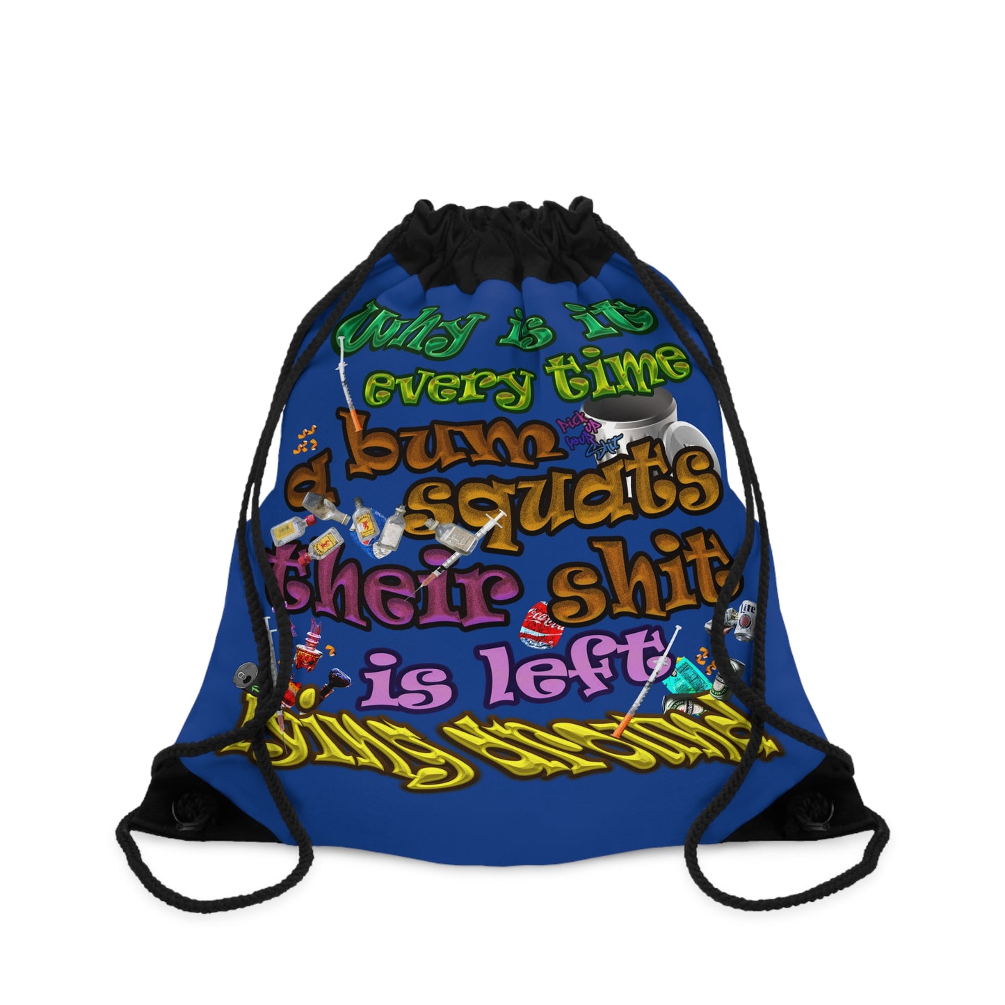 the bum's shit - Drawstring Bag (dark blue)