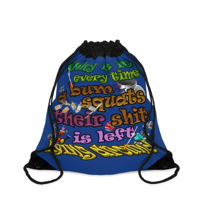 the bum's shit - Drawstring Bag (dark blue)