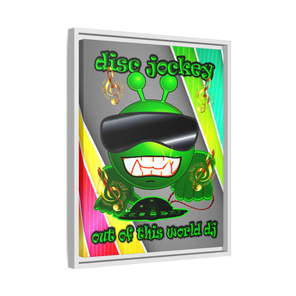 disc jockey - framed canvas art (rainbow split)