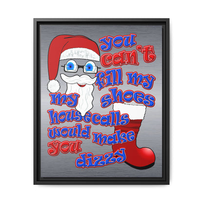 santa's shoes - framed canvas art (brushed nickel)
