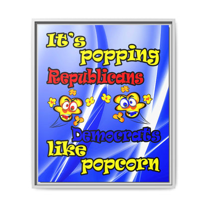 popping like popcorn - framed canvas art (blue-white wave)