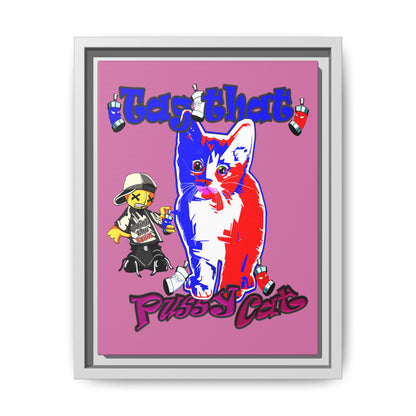 tag that - framed canvas art (light pink)