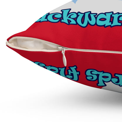shoot for the stars - Spun Polyester Square Pillow - (dark red)