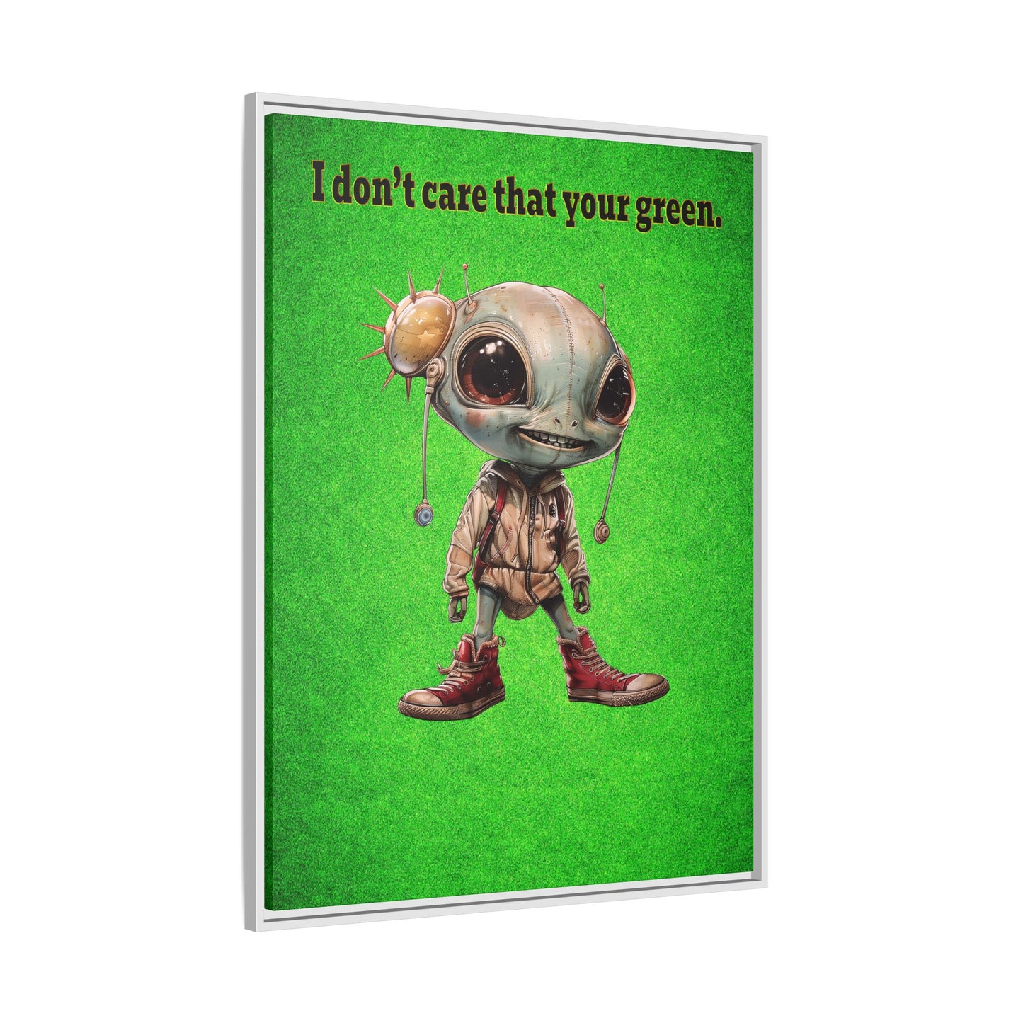 I don't care that your green - framed canvas art (green turf)