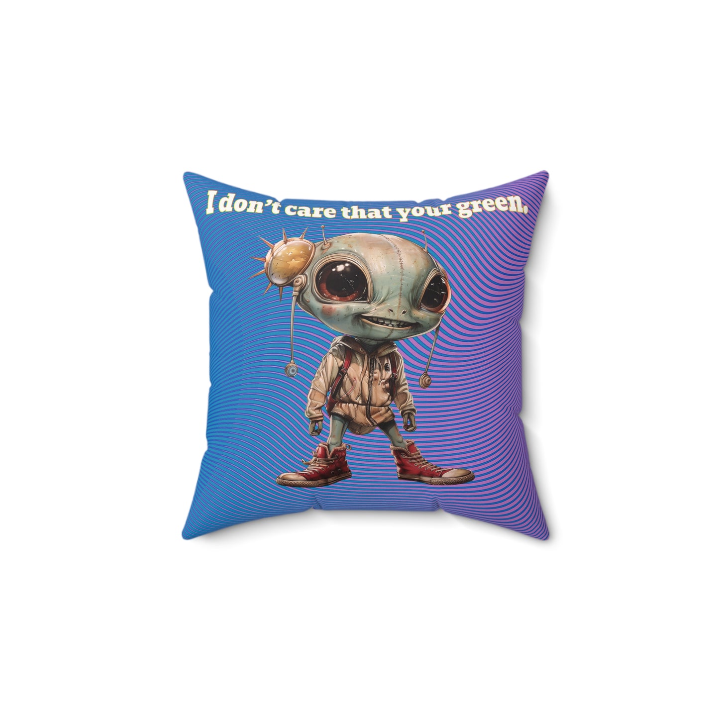 I don't care that your grey - Faux Suede Square Pillow - (light blue-purple wave)