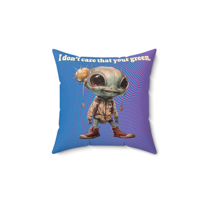 I don't care that your grey - Faux Suede Square Pillow - (light blue-purple wave)