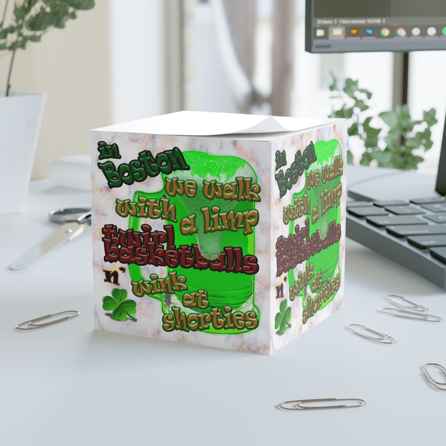 celtic's logo - note cube (white marble)