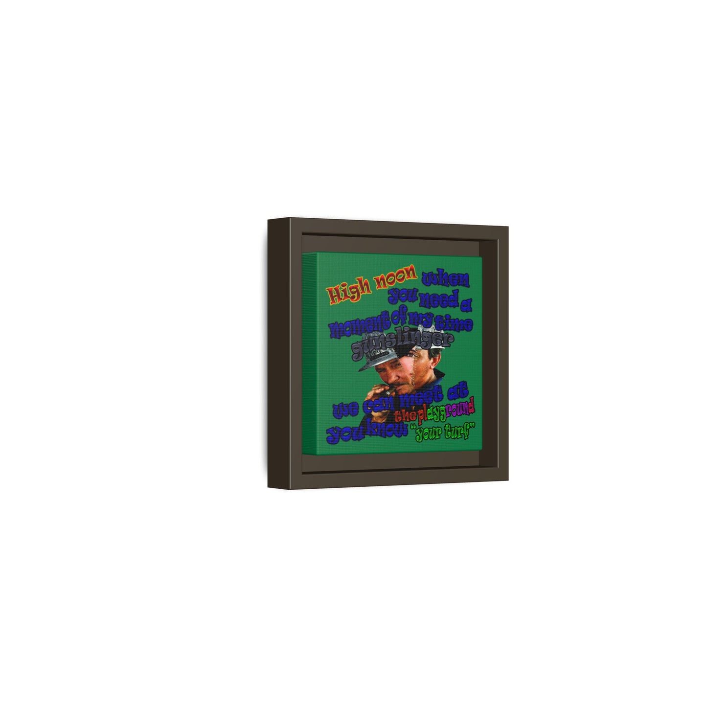 high noon - framed canvas art (dark green)